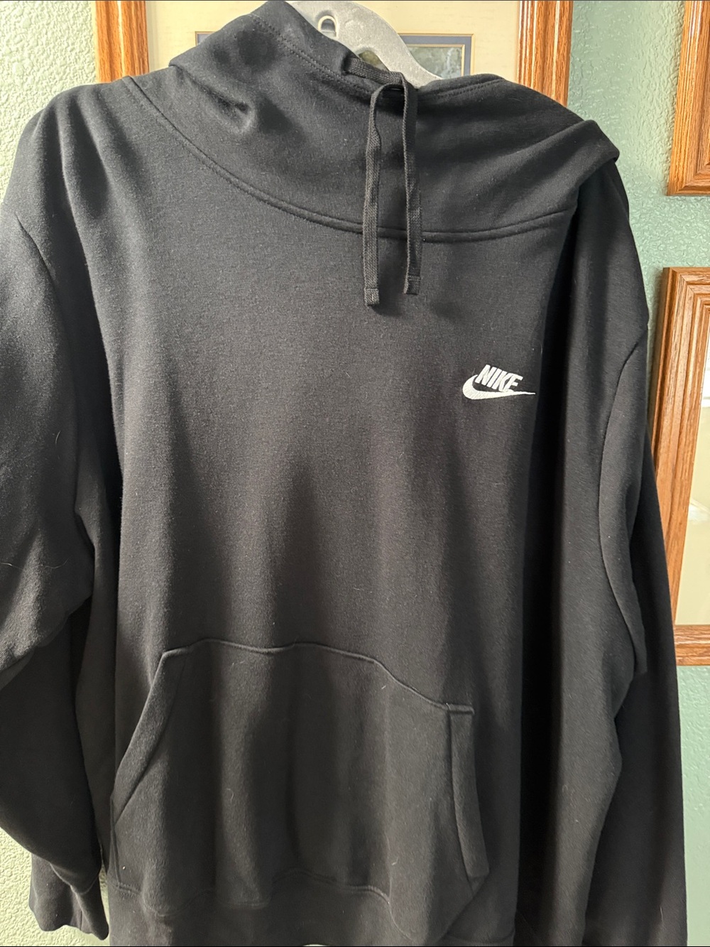 Nike Black Hoodie with White Swoosh Logo